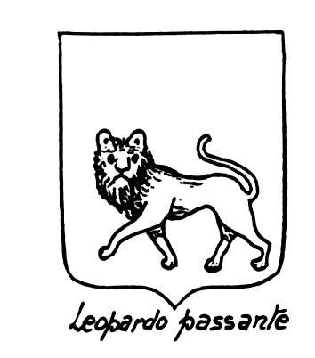Bild des heraldischen Begriffs: Leopardo passante